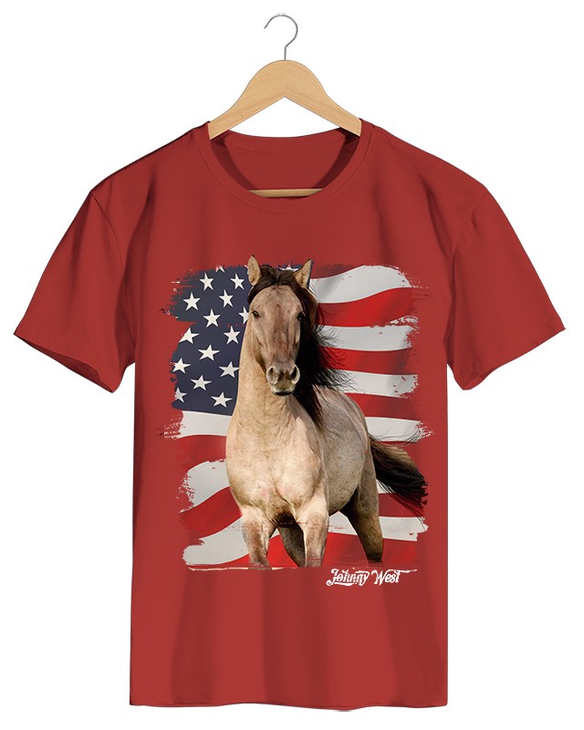 Horse - Camiseta Masculina Cor em Malha Algodão
