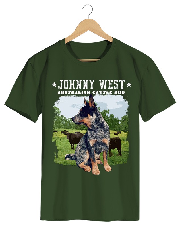 Australian Cattle Dog - Camiseta Masculina Cor em Malha Algodão