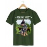 Australian Cattle Dog - Camiseta Masculina Cor Verde Militar em Malha Algodão