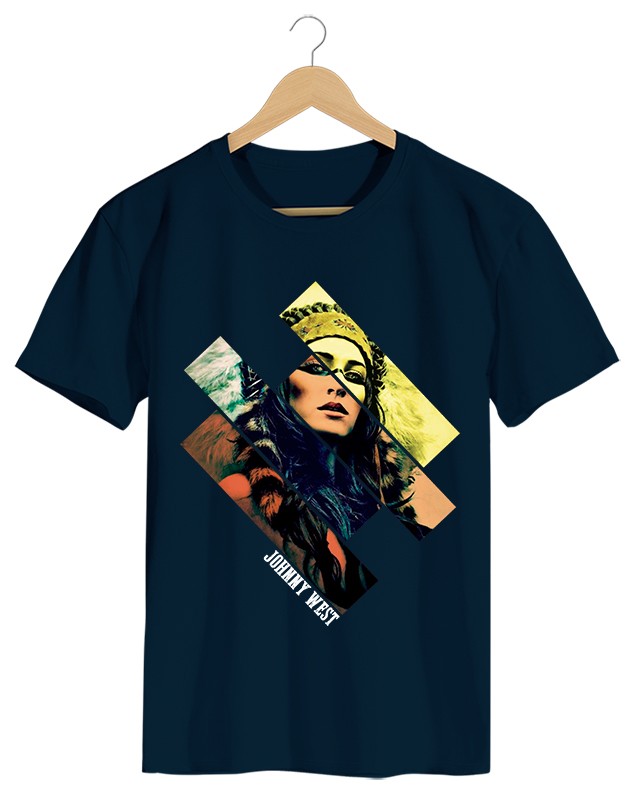 Native Girl - Camiseta Masculina Cor em Malha Algodão