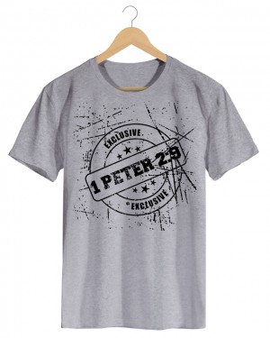 1 Peter 2.9 - Camiseta Masculino Cinza Mescla em Malha Algodão