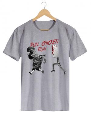PPX015 Run Chicken - Camiseta Masculina Preta em Malha Algodão