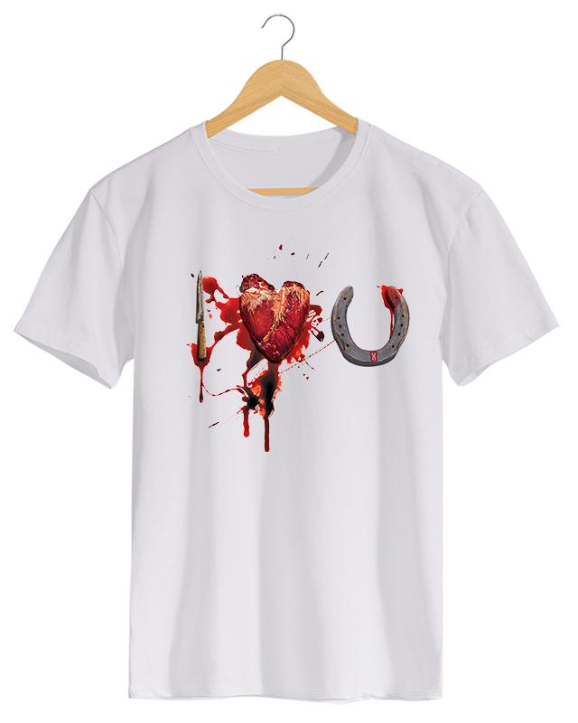 PPX016 I Love You - Camiseta Masculino Branco em Malha Algodão