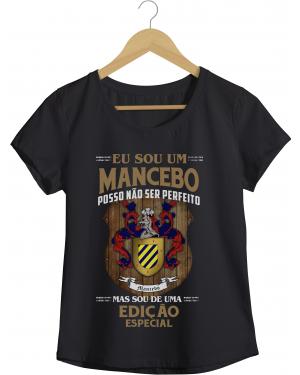 Brasão Mancebo - Camiseta Masculina Preta em Malha Algodão