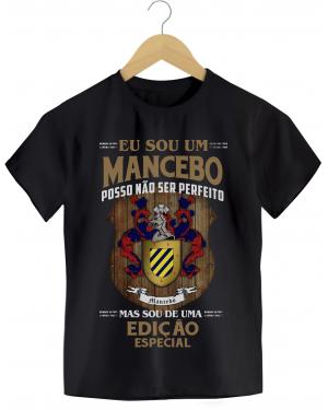 Brasão Mancebo - Camiseta Masculina Preta em Malha Algodão