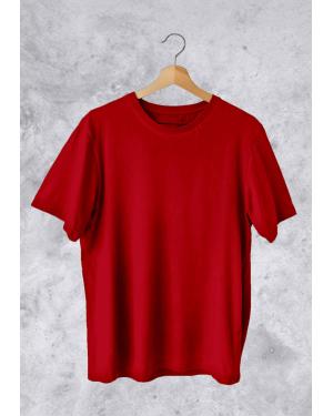 Camiseta Básica Masculina Vermelho Em Malha Algodão